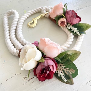 Mauve and Blush Colors Rope Dog Leash and Collar Set, Rope Leash, Rope ...