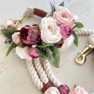 Mauve and Blush Colors Rope Dog Leash and Collar Set, Rope Leash, Rope ...