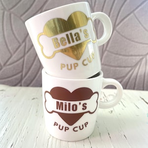 Personalizable Reusable dog mug, Custom Puppuccino Mug, Dog Mom Gift, 4oz Personalized Pup Cup Mug, Dog Lovers Gift, Dog Birthday Gift