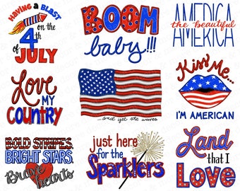 Pacote de sublimação de 4 de julho, arquivos png de sublimação de 4 de julho com efeitos 3D, sublimação de bandeira americana, sublimação de fogos de artifício Boom Baby