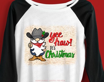Sublimation gnome de Noël, Sublimation gnome de Noël du Sud, Sublimation gnome de Cowboy, Sublimation de Noël country, Gnome png