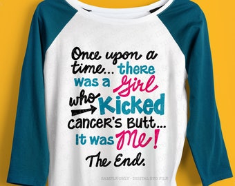 Archivo SVG de camisa de sobreviviente de cáncer, chica que pateó el trasero del cáncer SVG, el cáncer chupa el archivo de corte SVG, el cáncer dice archivos svg para Cricut/Silhouette