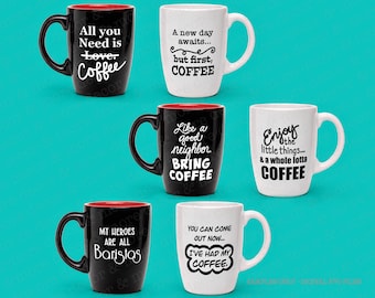 Funny Coffee Saying SVG File Bundle, Funny Coffee SVG, Coffee Mug SVG Files, Coffee Cup Svg, Funny Coffee Quote Svg Files for Cricut