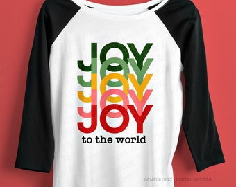 JOY CHRISTMAS SVG, Joy to the World Svg Bestand, Felgekleurde Holiday Joy Svg File, Kleurrijke Joy to the World Shirt Svg, Rainbow Joy Svg