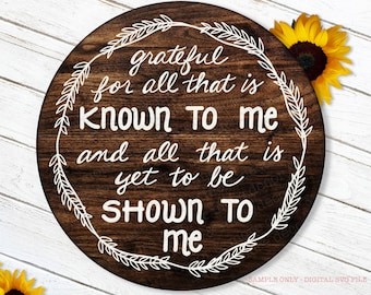 Round SVG Quote, Grateful SVG File for Round Sign, Round SVG Cut File, Thanksgiving Svg, Wood Round Svg, Rustic Sign Svg Saying, Circle Svg