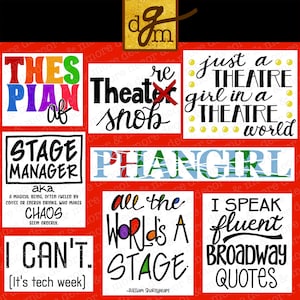 Paquete SVG de teatro divertido, Paquete SVG de citas de teatro, SVG dramático, Paquete Svg de actuación, Paquete Svg de teatro, Cita de Broadway Svg, Semana tecnológica Svg