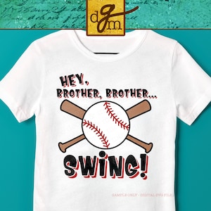 Niedlicher Baseball Bruder SVG, Baseball Bruder Swing SVG für Jungen, Baseball Bruder Shirt SVG, lustiger Baseball Bruder SVG, Baseball Bruder Png