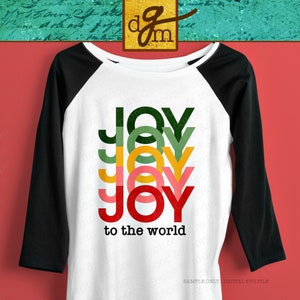 JOY CHRISTMAS SVG, Joy to the World Svg File, Bright Colored Holiday Joy Svg File, Colorful Joy to the World Shirt Svg, Rainbow Joy Svg