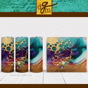 3D Tumbler Wrap for 20oz Skinny, 3D Tumbler Sublimation Design, Pour Painting Tumbler PNG, Realistic Tumbler Sublimation