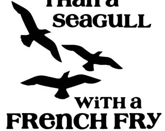BEACH SVG. Beach SVG File. Svg Cut File. Summer Svg for Beach Shirts, Beach Bags, Koozies and more! Happier Than a Seagull With a French Fry