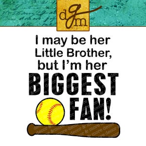 SOFTBALL BRUDER SVG. Softball Brother geschnitten Datei. Softball Bruder Shirt. Niedlicher Softball Bruder Spruch. Verwenden Sie Ihr Cricut und ein Htv!