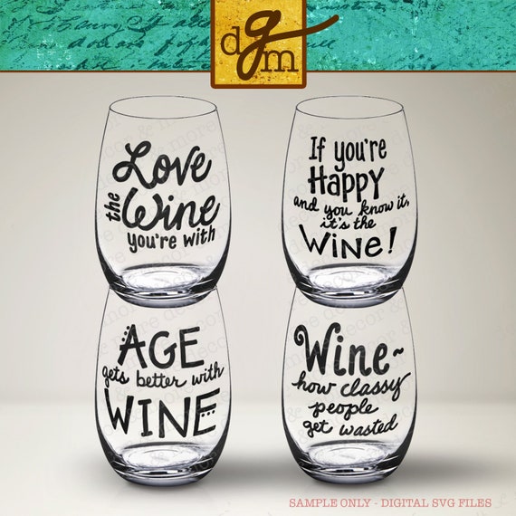Download Wine Glass Svg Bundle Funny Wine Glass Labels Wine Svg Cut Etsy
