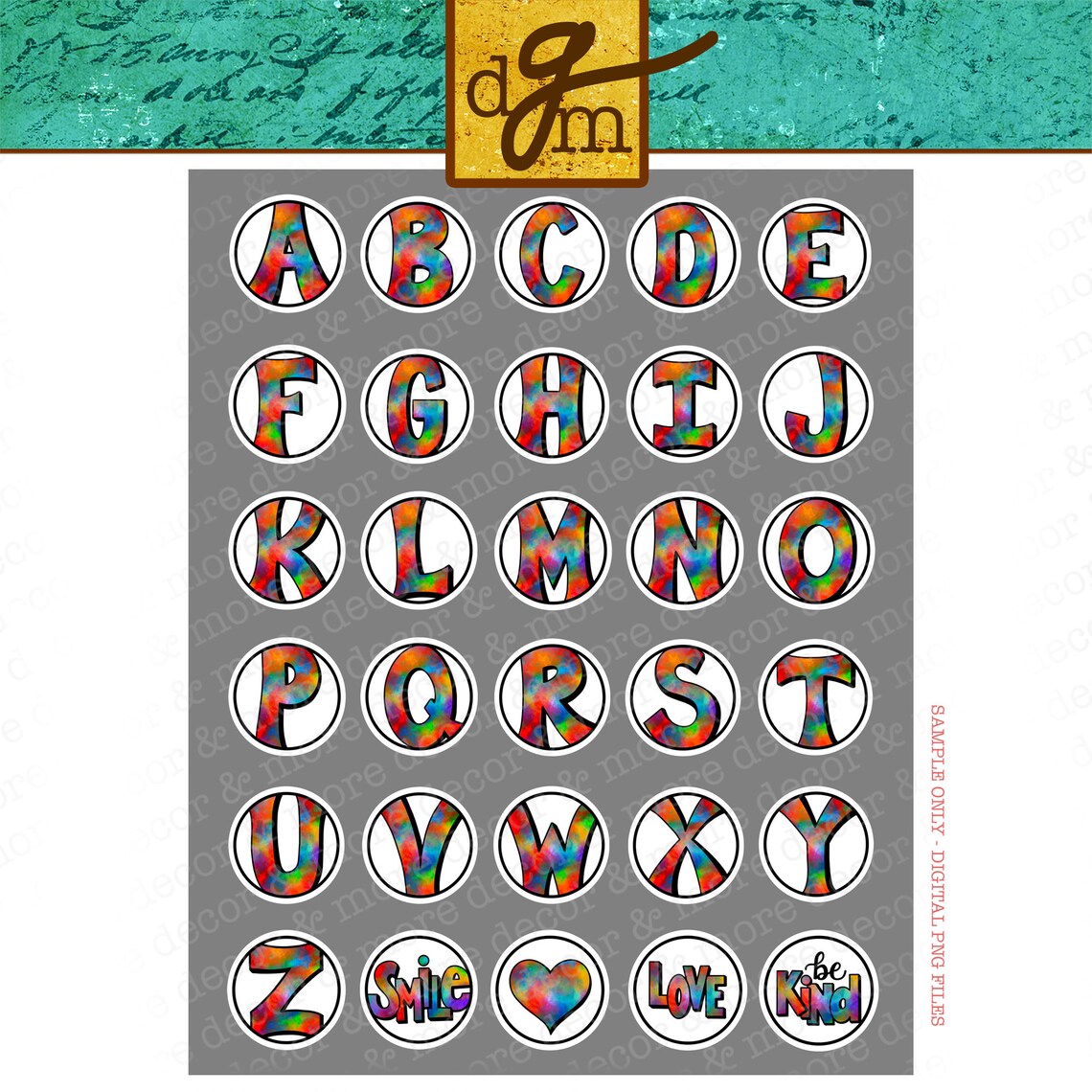 Printable PNG Sticker Alphabet Printable Planner Stickers Etsy
