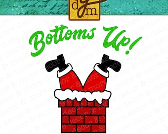 Plik SVG kieliszka do wina świątecznego, zabawny plik SVG świąteczny, pliki SVG dla Cricut, plik SVG Świętego Mikołaja, plik SVG Mikołaja od dołu do góry, kieliszek do wina SVG