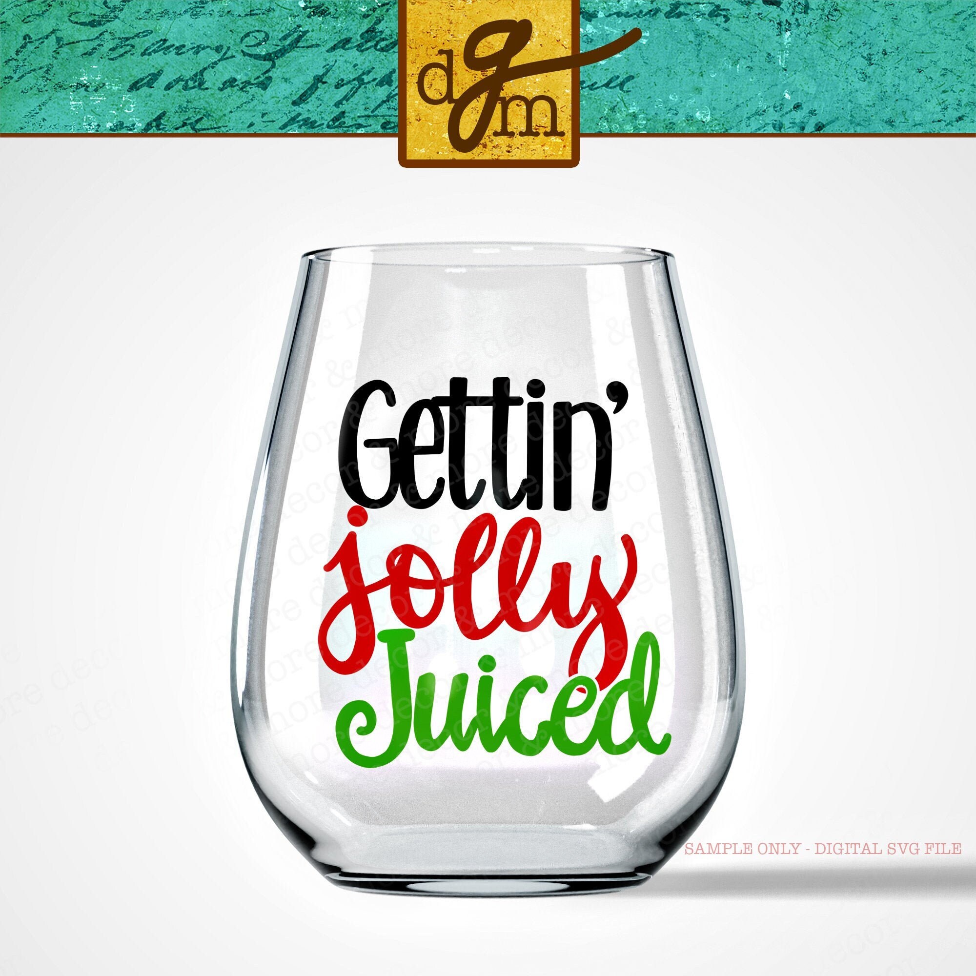 Jolly Juice Christmas Wine Glass SVG Funny Christmas Wine Etsy UK
