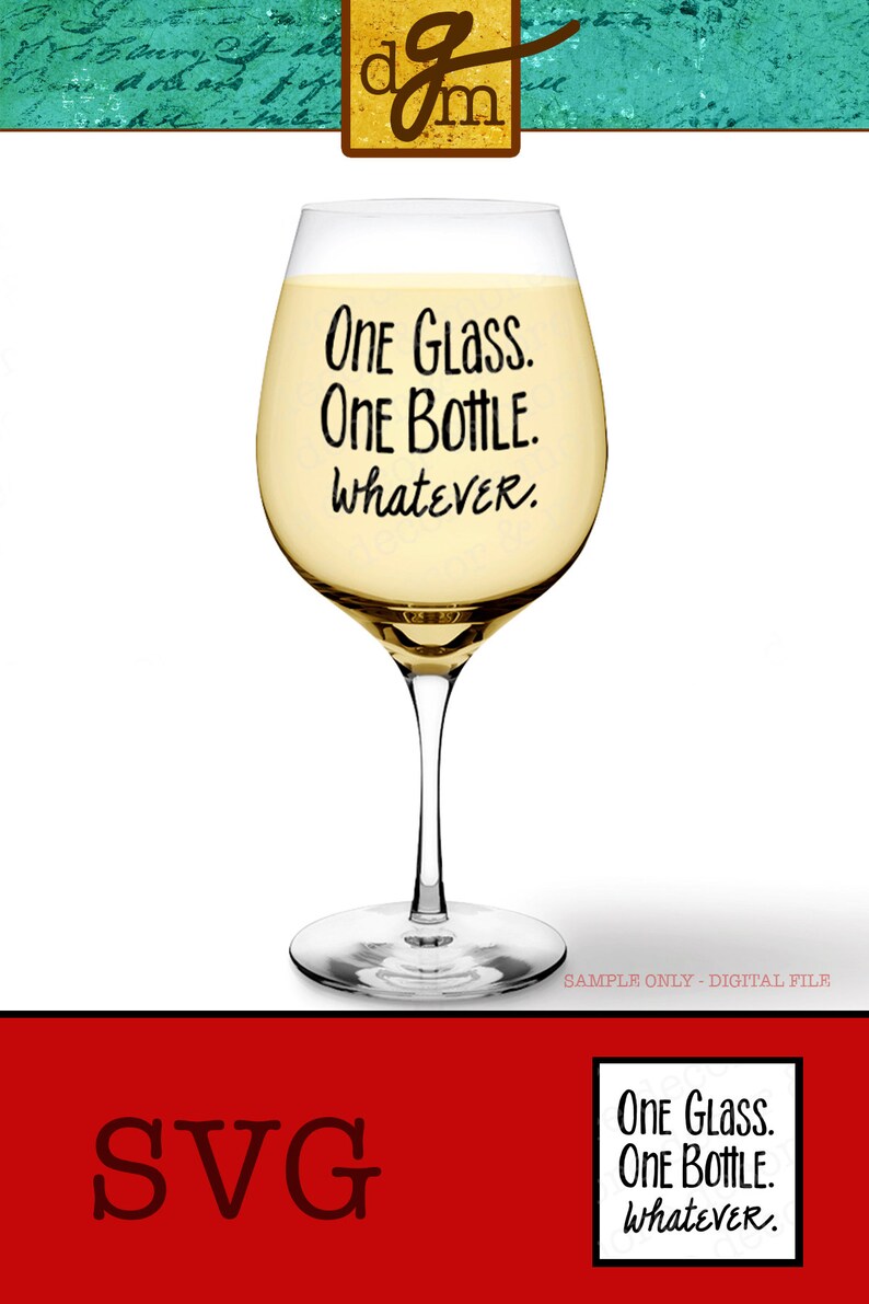 Ein Glas eine Flasche was wein Glas SVGDatei lustige Wein Etsy