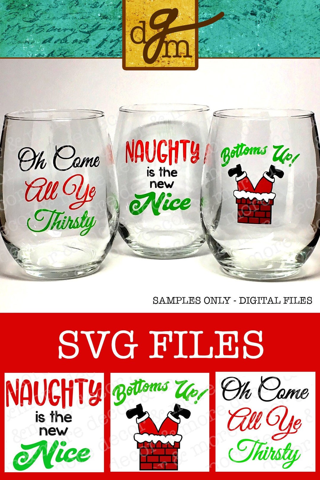 Christmas Wine Glass SVG Bundle, SVG Files for Cricut, Christmas SVG ...