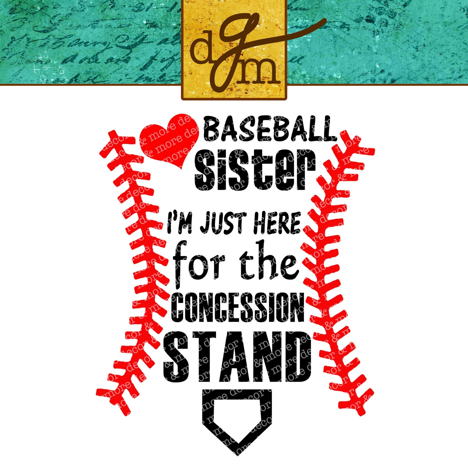 BASEBALL SISTER SVG File Baseball Svg for T Shirts Hats Etsy