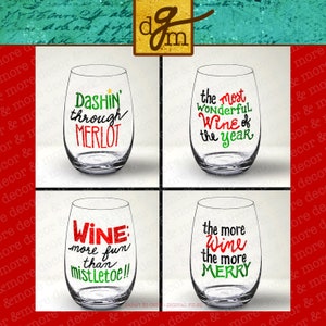 Christmas Wine Glass SVG File Mega Bundle, 26 Funny Christmas Wine Glass Label SVG Files, Wine Glass SVG File, Christmas Wine Decal Svg image 5