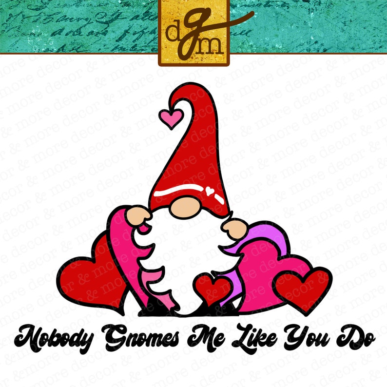 Download Valentine Gnome SVG File Gnome SVG for Valentine's Day | Etsy