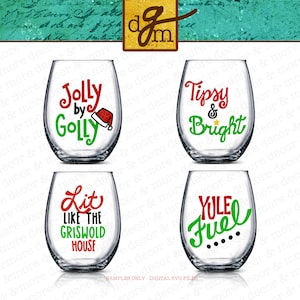 Christmas Wine Glass SVG File Mega Bundle, 26 Funny Christmas Wine Glass Label SVG Files, Wine Glass SVG File, Christmas Wine Decal Svg image 7