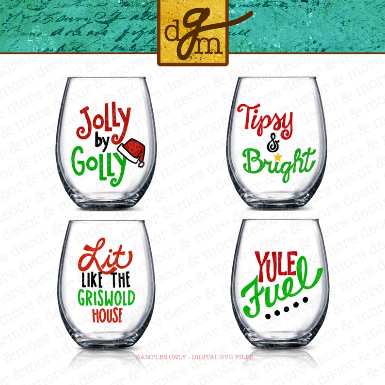 Christmas Wine Glass SVG File Mega Bundle, 26 Funny Christmas Wine Glass Label SVG Files, Wine Glass SVG File, Christmas Wine Decal Svg image 7