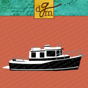 TUGBOAT SVG FILE. Tugboat Svg. Boat Svg File. Svg File for Cricut. Tugboat Decal. Make a Tugboat Pillow, Tugboat Tote or Tugboat Shirt.