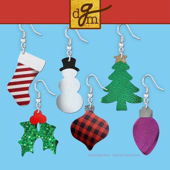 Christmas Earring SVG Bundle Christmas Earring Templates for | Etsy