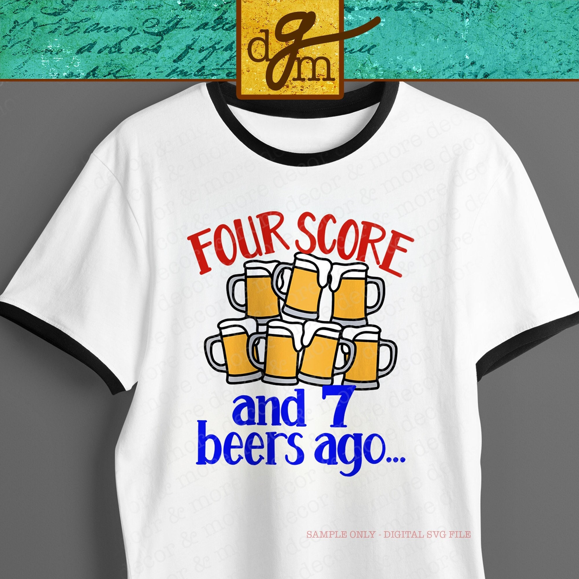 4th of July SVG for Men Patriotic Beer SVG Four Score 7 - Etsy India