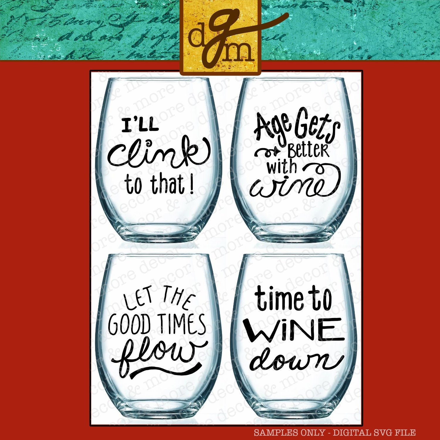SVG Bundle Wine Glass Sayings DIY Wine Glass Decal SVG Wine Etsy