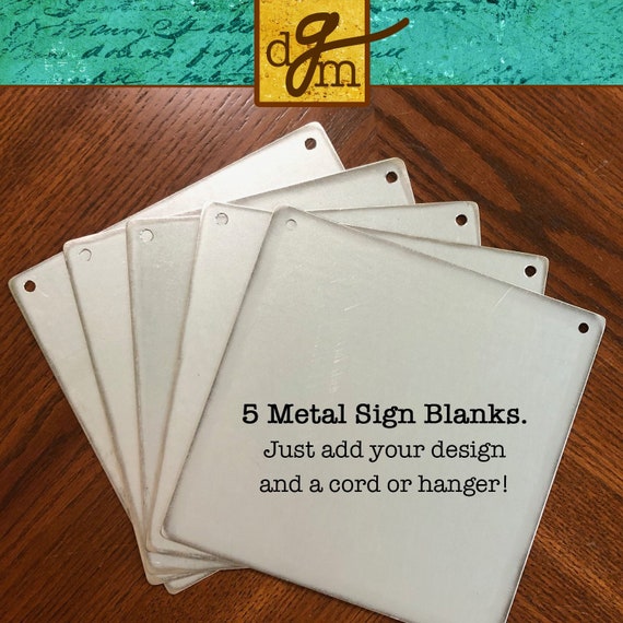 5 Square Metal Sign Blanks Metal Sign Blanks Blank Metal Etsy