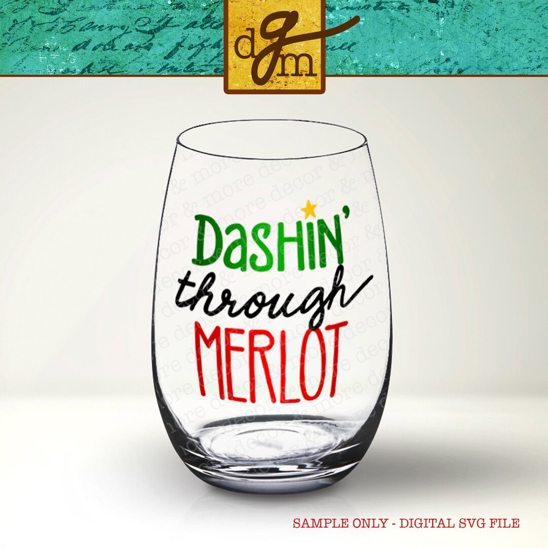 Christmas Wine Glass SVG File, Funny Christmas Wine Glass Decal, Funny