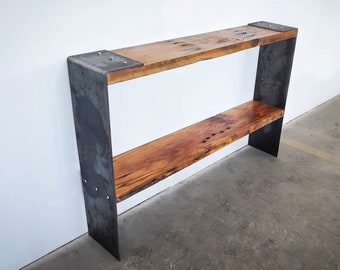 Modern Industrial Console Table - Narrow Entryway Table - Industrial Urban Loft Sofa Table - Skinny Minimal Sideboard -  Farmhouse Table