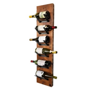 Wine Bottle Holder - Wood Wine Rack Wedding Gift for Groom Wine Accessories Rustic Wine Storage Home Wall Bar Gift for Dad Wine Lover Gift