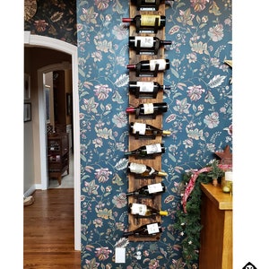 Wall-Mount Wine Rack, Reclaimed Wood + Metal Wine Rack, Rustic Wine Rack, Wooden Wine Rack, Cabin Decor, Wine lover gift