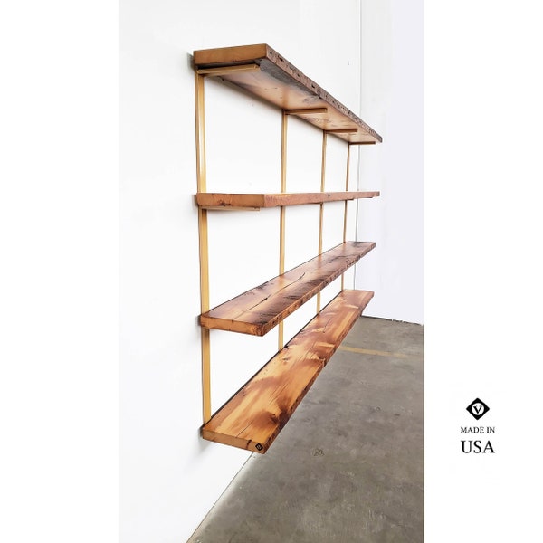 Brass Shelf Bracket - Gold Shelf Bracket - Modern Shelf Bracket - Large Shelf Bracket - Wall Mounted Shelf Bracket (Price is Per 1 Bracket)