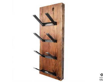 Wall Mount Wine Rack Handmade in USA from Reclaimed Wood and steel, Holiday Present for Wine lover Hannukah or Christmas Gift for him