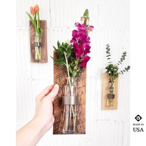 Handmade Wood Wall Vase: Propagation Station, USA Made