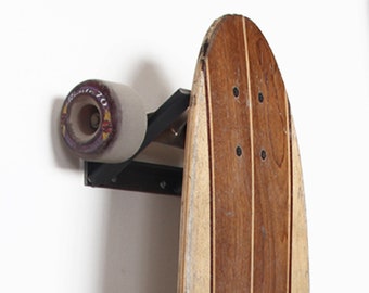 Wall Mount Long Board Rack - Hanging Wall Mount for Single Longboard - Steel Bracket  - Long-board  hanger -  Minimal Coat Rack