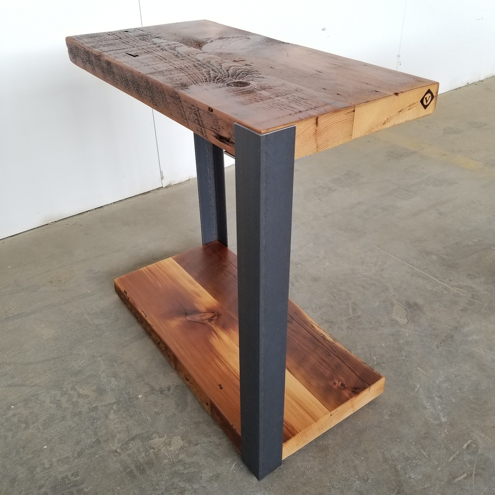 Unique Side Table. Narrow End Table. Industrial Side Table. - Etsy