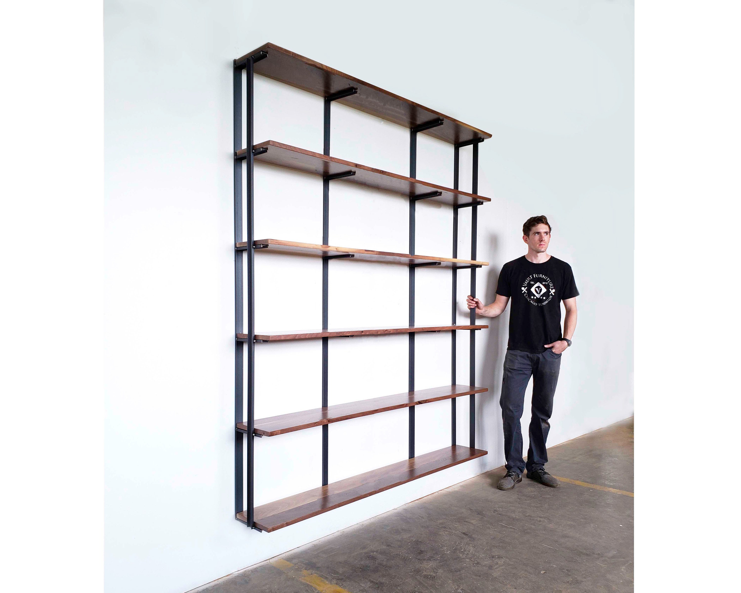 Steel and Wood Shelving Unit - Book Case - Wall Shelves - Multiple Shelf -  Free Shipping