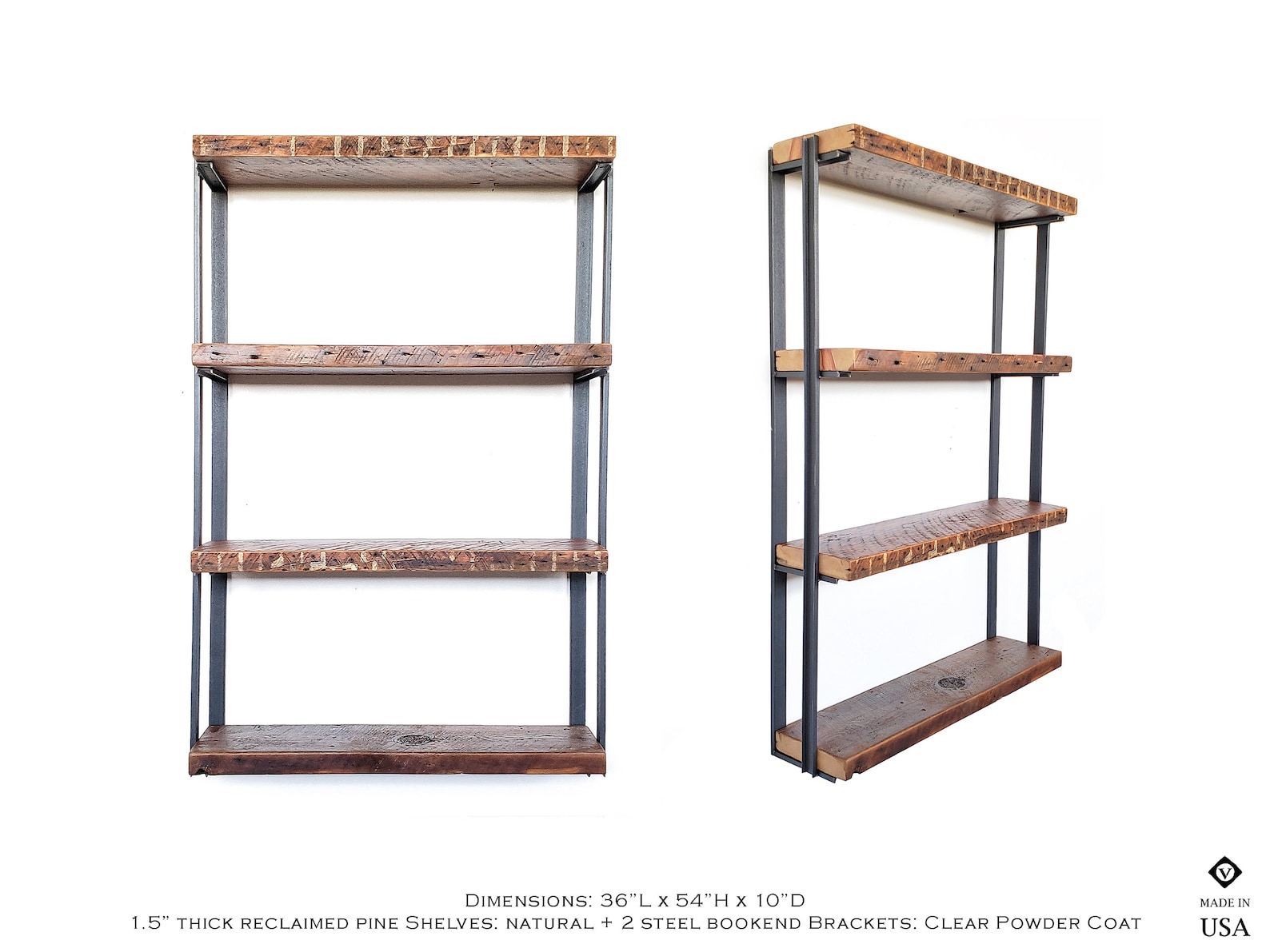 Bookshelf Brackets W/ Bookend Heavy Duty Open Shelving Etsy