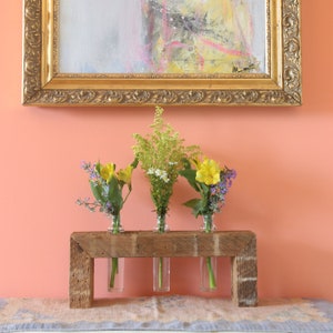 Reclaimed Wood Bud Vase Stand – Bohemian Home Decor bild 4