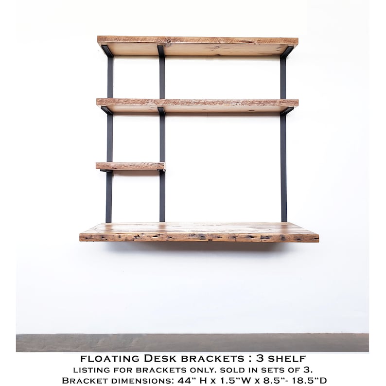 Floating Desk Brackets Wall Mount Desk Bracket Metal Shelf Etsy