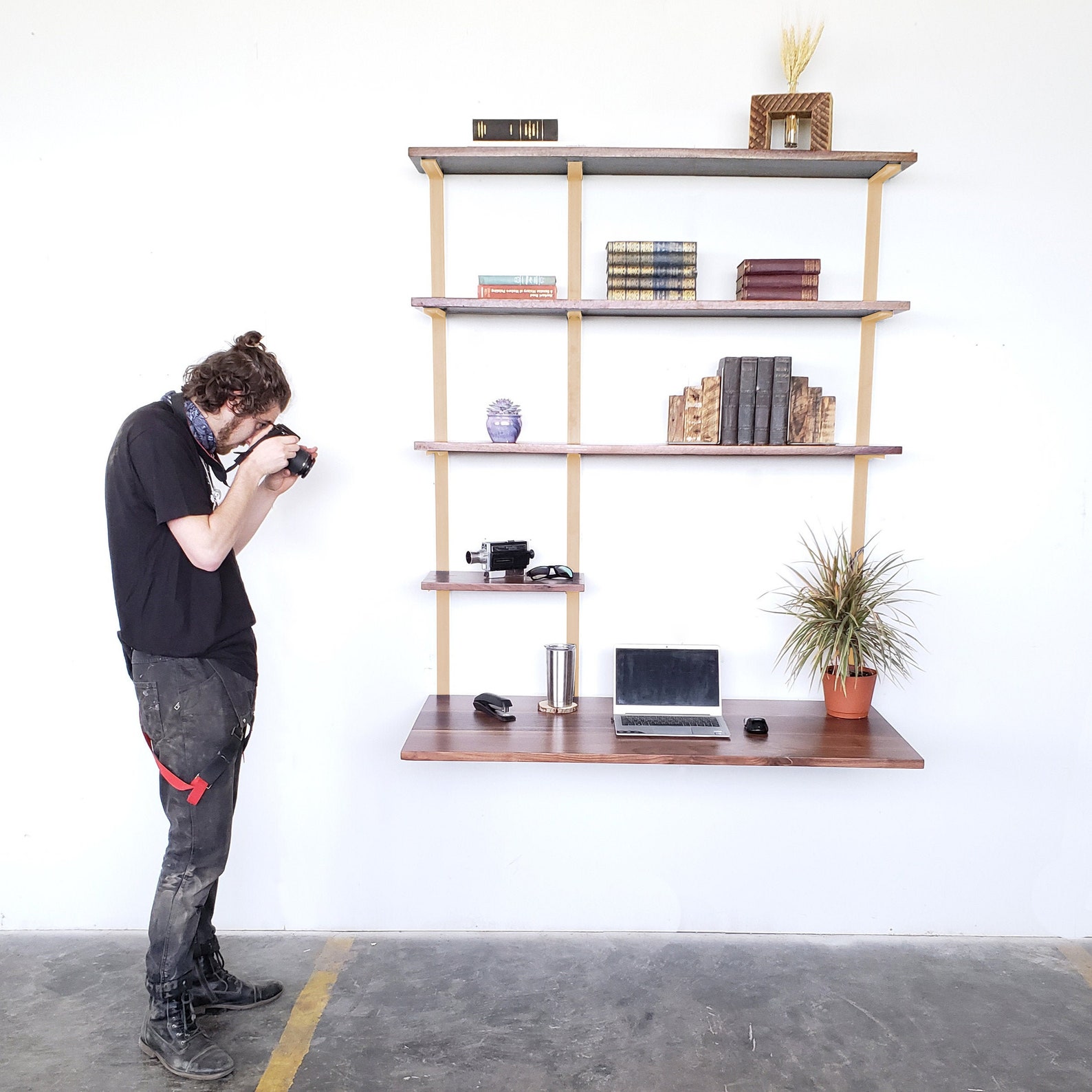 Wall Hanging Desk Storage Computer Desk Home Office Etsy