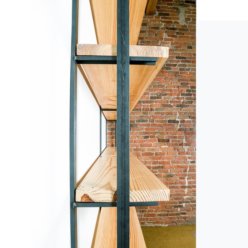 Custom Wall Mounted Bookshelf with Bookend Brackets Steel Etsy