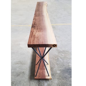 Wood Entryway Table. Narrow Console Table. Live Edge table. Long Sofa Table. Modern Living Room Table. Narrow Buffet Table. image 2