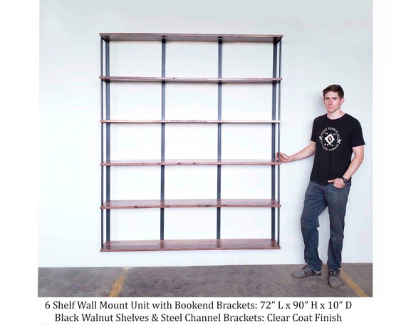 Wall Mount 6 Shelf Unit: 72 Height