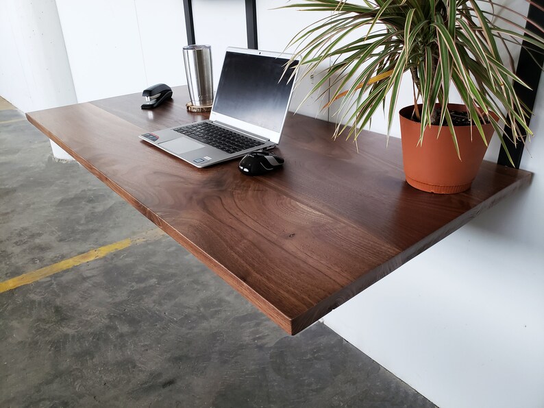 Minimal Computer Desk Wallmounted Shelving Unit Desk Etsy