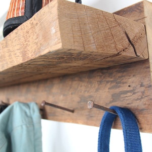 Rustic Coat Rack. Coat Rack Wall Mount. Coat Hanger with Shelf. Entryway Coat Rack with Shelf. Reclaimed wood Towel Rack. image 4